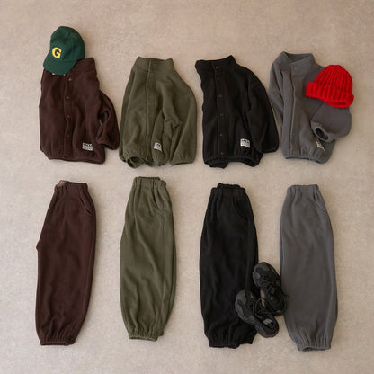 日本童裝 b・R# 抓毛運動兩件套裝 110-150cm 男童款 冬季 OUTERWEAR PANTS