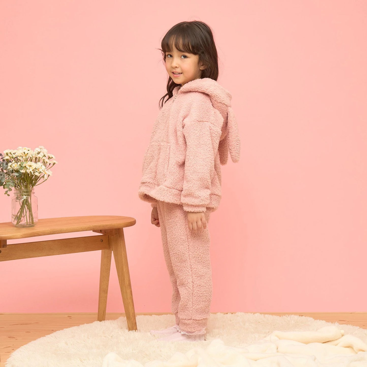 日本童裝 Ly# mine 毛毛睡衣套裝 100-150cm 女童款 冬季 TOPS PANTS 睡衣系列