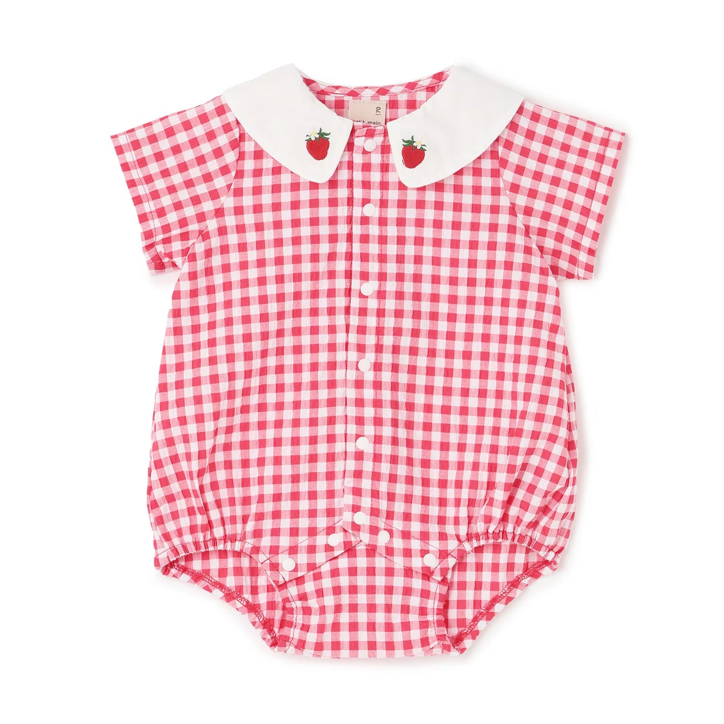 日本童裝 pe#main 水果領皺皺棉連衣 70-80cm 男童款/女童款 初生嬰兒 夏季 Jumpsuit