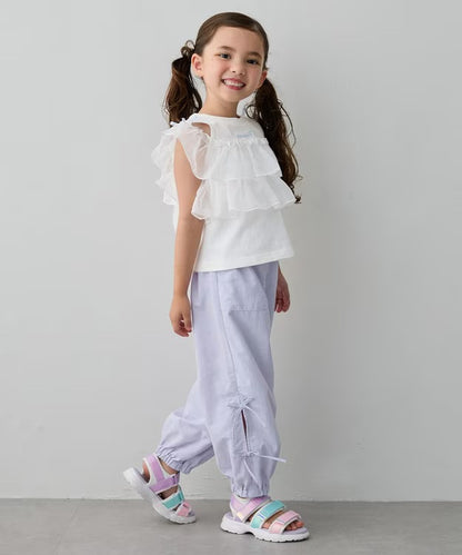 日本童裝 aF#a325 接觸冷感 3Way 露肩薄紗上衣 110-150cm 女童款 夏季 TOPS