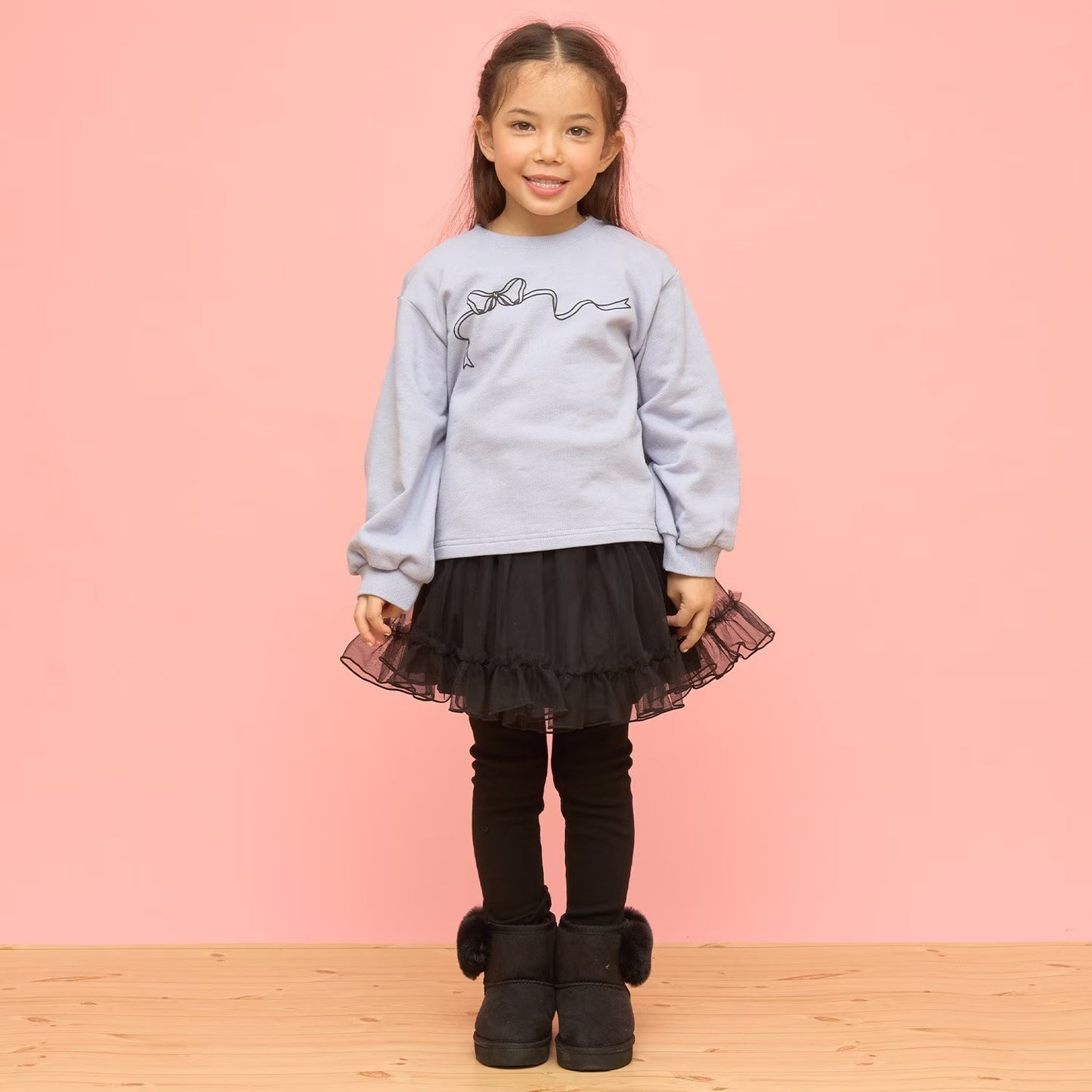 日本童裝 Ly# mine 蓬鬆薄紗裙連打底褲 100-140cm 女童款 冬季 SKIRTS PANTS