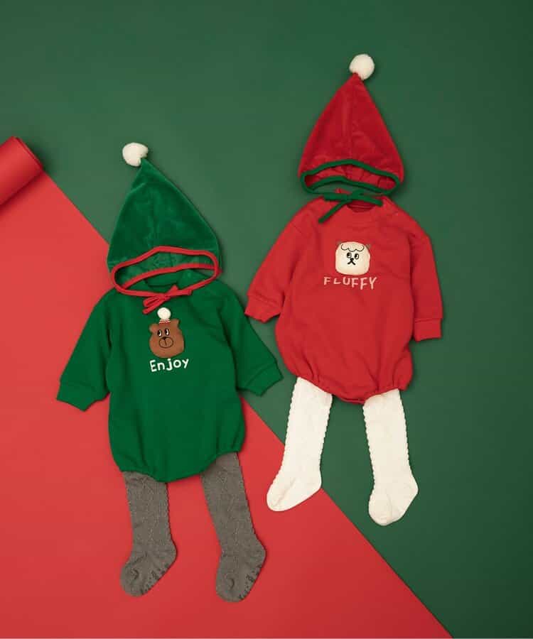 日本童裝 BREEZE 連衣 70-80cm 男童款/女童款 初生嬰兒 冬季 Jumpsuit Christmas 聖誕快樂特輯 聖誕服裝/飾物配件 聖誕紅/新年紅