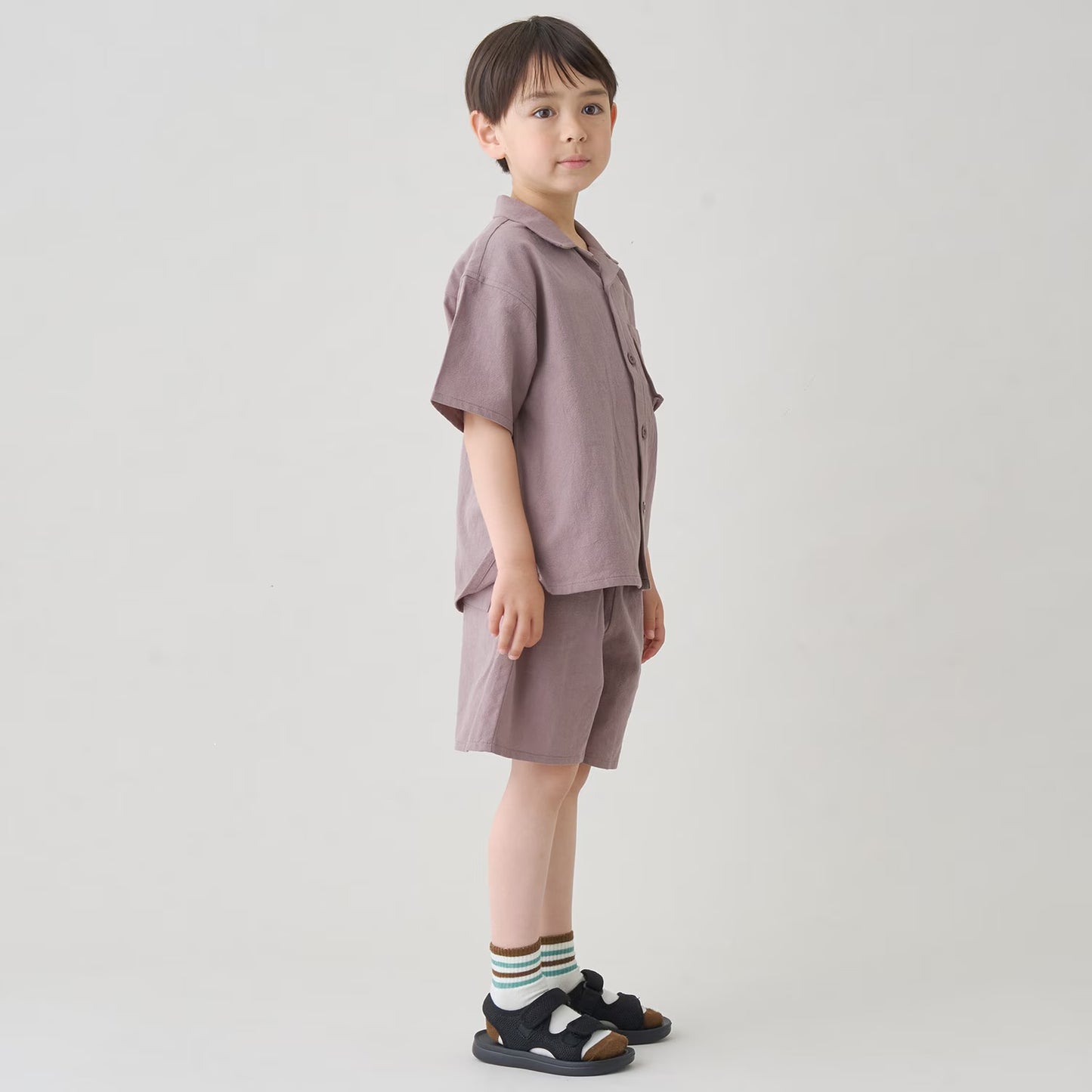 日本童裝 b・R# 襯衫短褲兩件套裝 100-140cm 男童款 夏季 TOPS PANTS