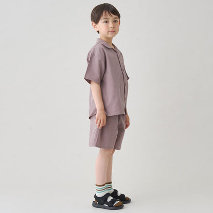 日本童裝 b・R# 襯衫短褲兩件套裝 100-140cm 男童款 夏季 TOPS PANTS