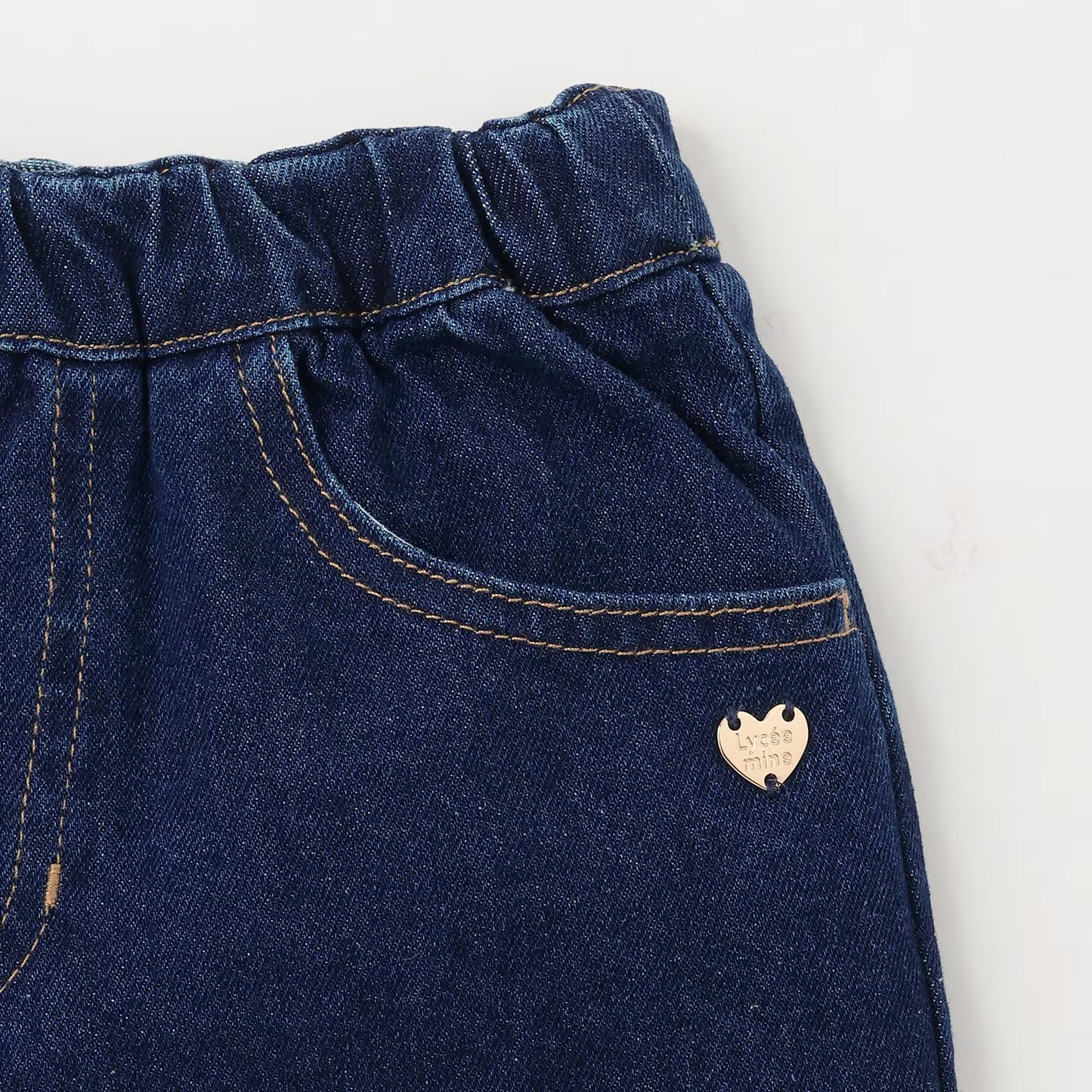 日本童裝 Ly# mine 後繫帶蝴蝶結牛仔褲 100-140cm 女童款 秋季 PANTS