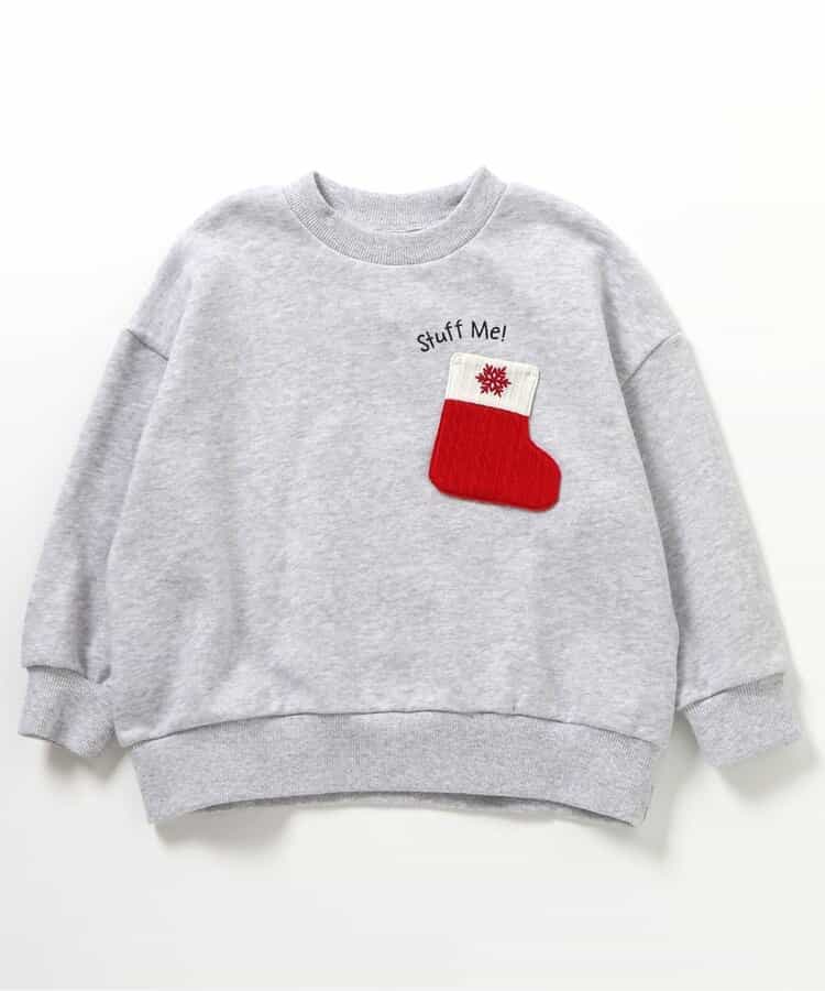 日本童裝 BREEZE 聖誕襪口袋衛衣 80-140cm 男童款/女童款 冬季 Tops Christmas 聖誕快樂特輯 聖誕服裝/飾物配件