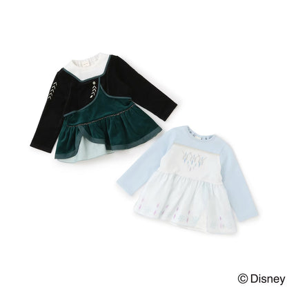 日本童裝 pe#main x Disney Princess 公主印花束腰上衣 90-130cm 女童款 秋季 TOPS