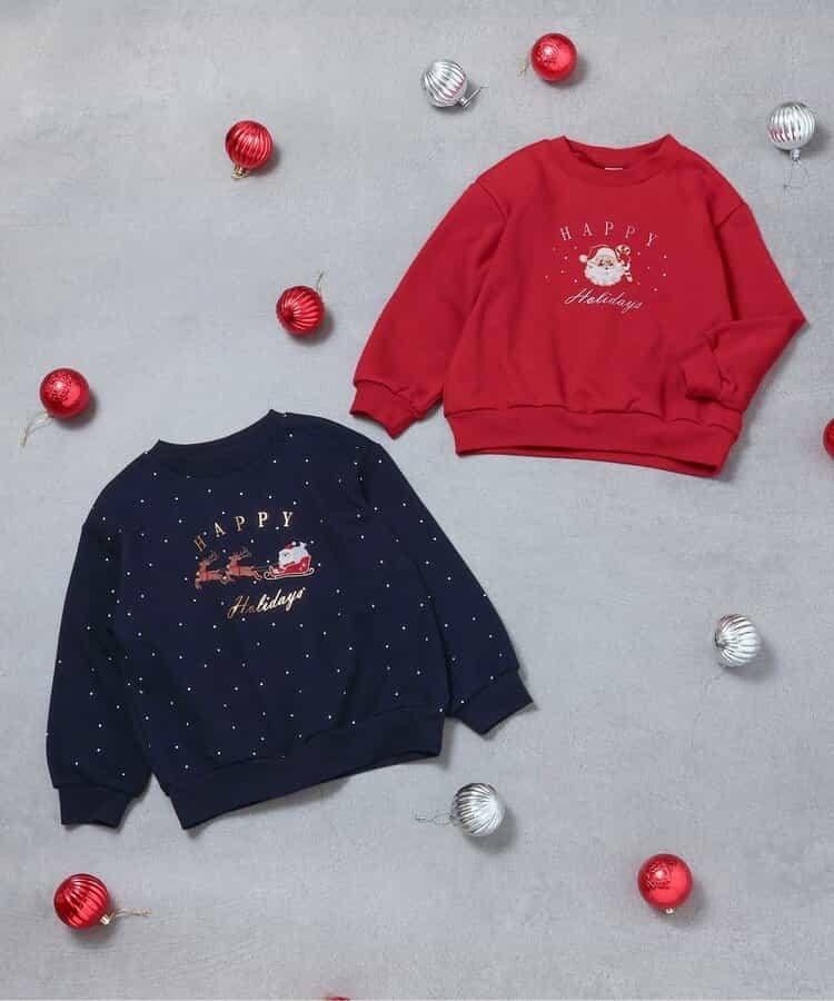 日本童裝 apres les cours 衛衣 80-140cm 男童款/女童款 冬季 Tops Christmas 聖誕快樂特輯 聖誕服裝/飾物配件 聖誕紅/新年紅