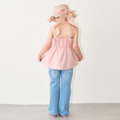 Japanese children's clothing Ly# mine tank top and shorts set 100-150cm girls summer TOPS PANTS 