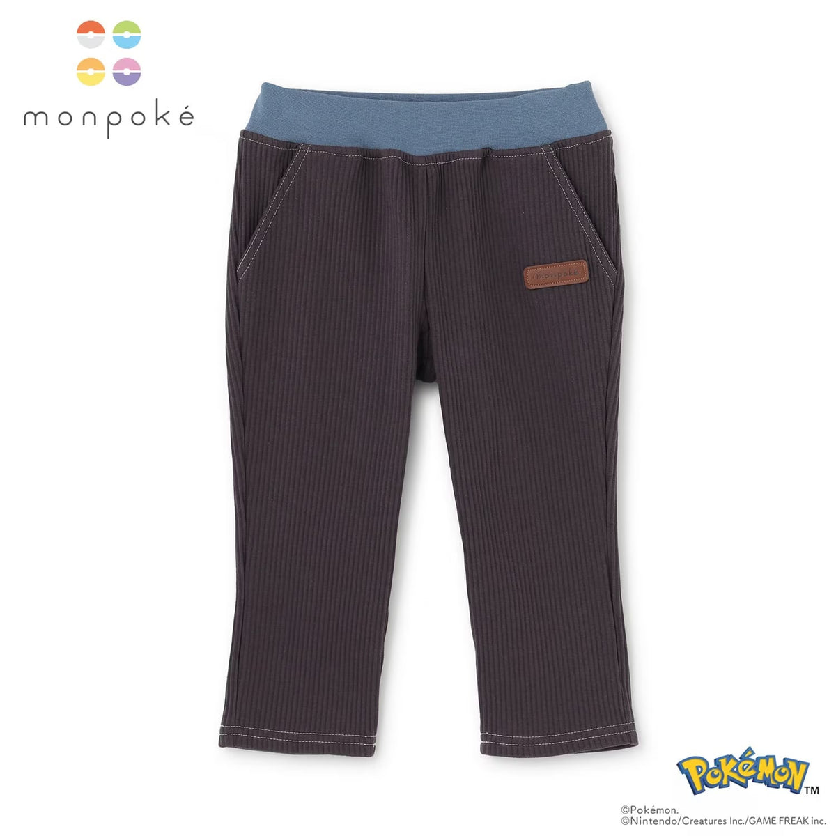 日本童裝 pe#main x【monpoke】休閒羅紋長褲 80-120cm 男童款/女童款 秋季 PANTS