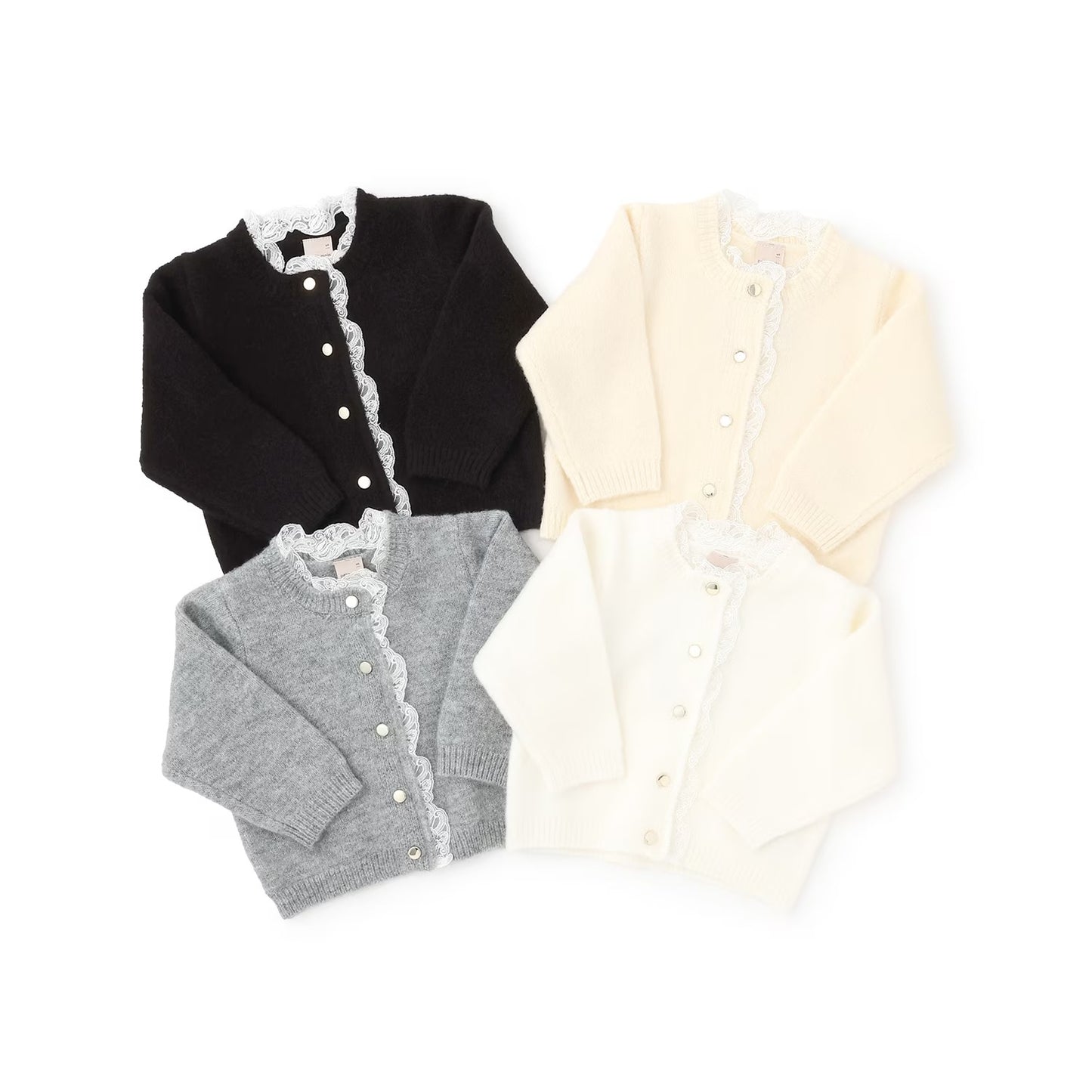 日本童裝 pe#main 蕾絲花邊針織外套 80-130cm 女童款 冬季 OUTERWEAR