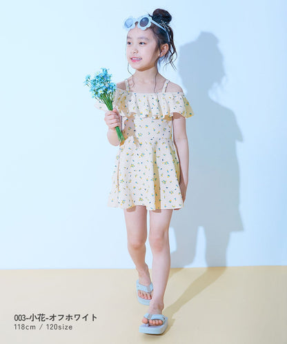 日本童裝 dev!rock 防UV 花邊領泳衣兩件套裝 100-160cm 女童款 夏季 DRESSES PANTS 夏日玩水泳衣特輯