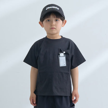 日本童裝 b・R# 防污系列 速乾系列 防UV 寬鬆基礎款口袋上衣 100-150cm 男童款 夏季 TOPS