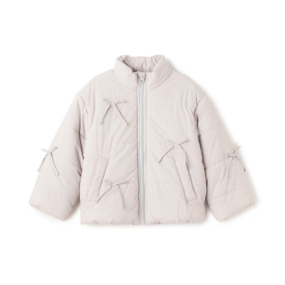 日本童裝 Ly# mine 蝴蝶結夾棉外套 100-150cm 女童款 冬季 (適合寒冷天氣、溫度低天氣）OUTERWEAR