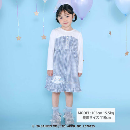 日本童裝 Slap Slip x Sanrio 格子拼接連身裙 80-130cm 女童款 秋季 DRESSES 其他品牌童裝
