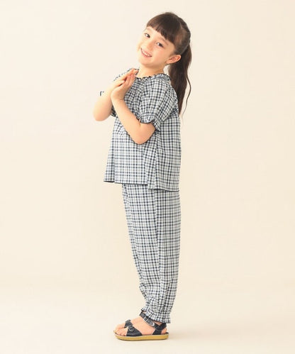 日本童裝 BE#AMS mini 格紋長褲 90-130cm 女童款 夏季 PANTS