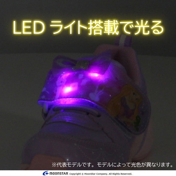 日本直送 moonstar Disney 長髮公主 LED燈 抗菌防臭 健康機能兒童鞋 14-19cm 女童款 鞋系列