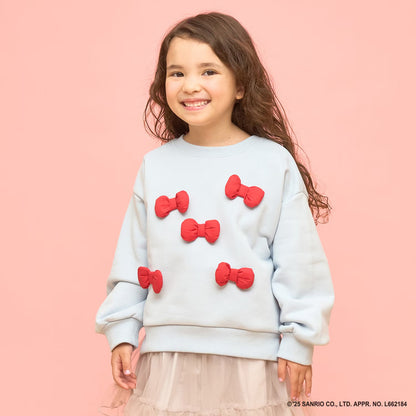 日本童裝 Ly# mine x Sanrio 速乾系列 2Way 前後兩著 Hello Kitty 3D絲帶衛衣 100-140cm 女童款 冬季 TOPS