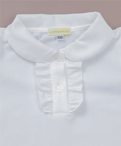 Japanese children's clothing panpantutu classic ruffle shirt 80-150cm girls summer TOPS interview / banquet / performance 