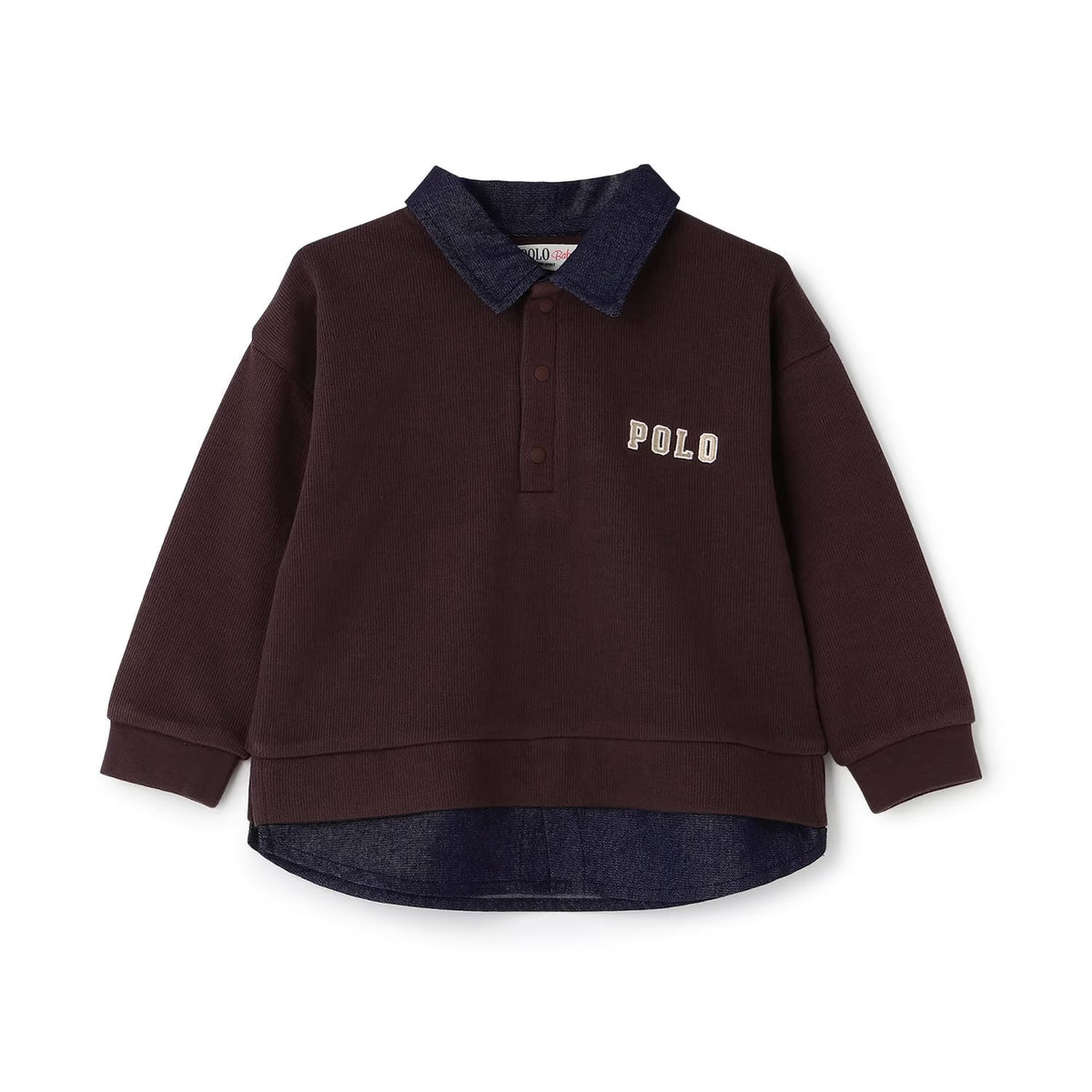 日本童裝 pe#main x【POLO BCS】假兩件襯衫衛衣 80-130cm 男童款 秋季 TOPS