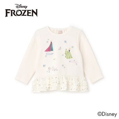 日本童裝 pe#main x Disney Frozen花邊上衣 80-130cm 女童款 冬季 TOPS