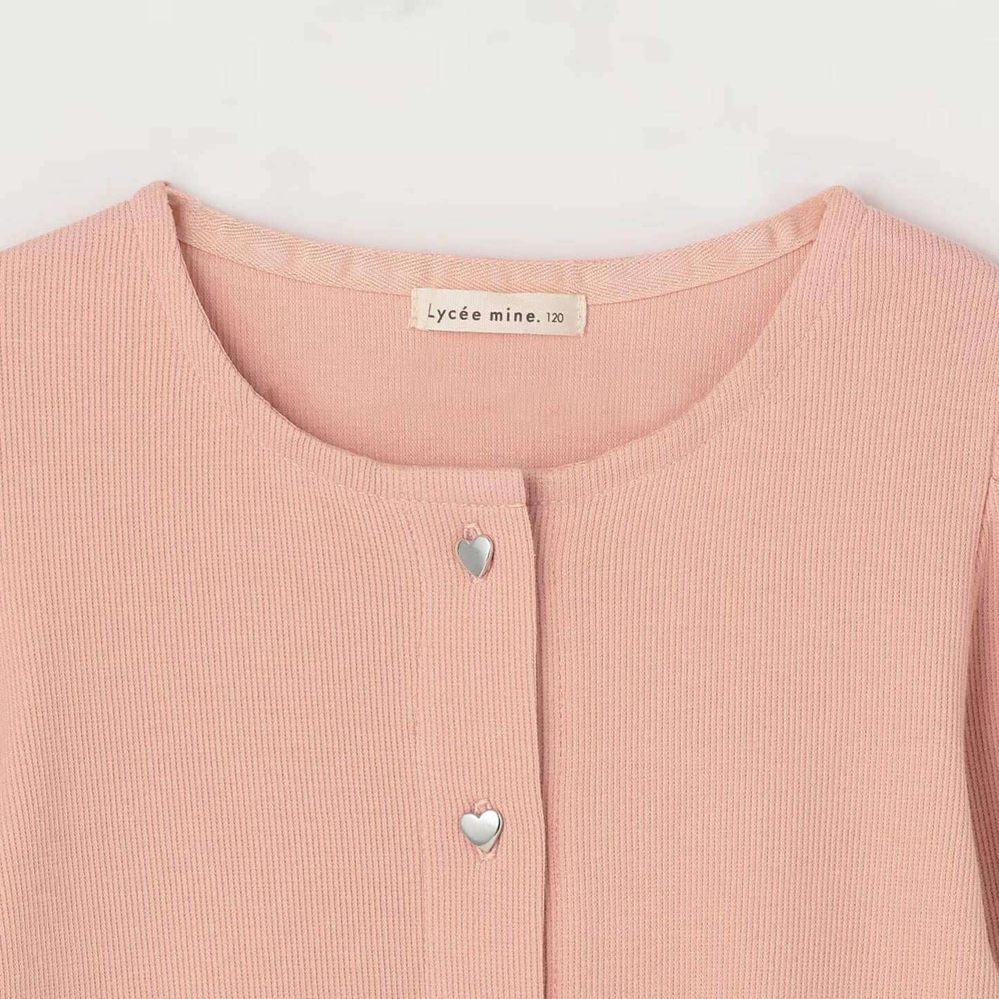 日本童裝 Ly# mine 心型紐扣羅紋外套 100-140cm 女童款 秋季 TOPS OUTERWEAR