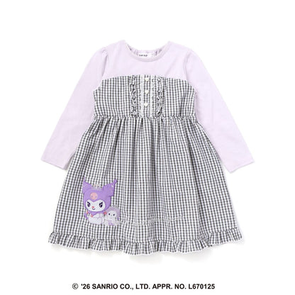 日本童裝 Slap Slip x Sanrio 格子拼接連身裙 80-130cm 女童款 秋季 DRESSES 其他品牌童裝