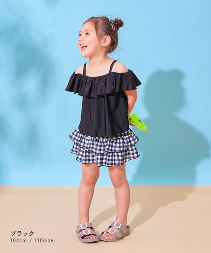 日本童裝 dev!rock 防UV 泳衣兩件套裝 100-160cm 女童款 夏季 TOPS PANTS 夏日玩水泳衣特輯