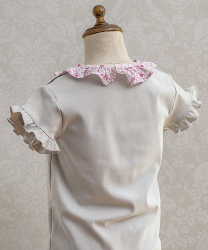 日本童裝 panpantutu 碎花領上衣 80-140cm 女童款 夏季 TOPS