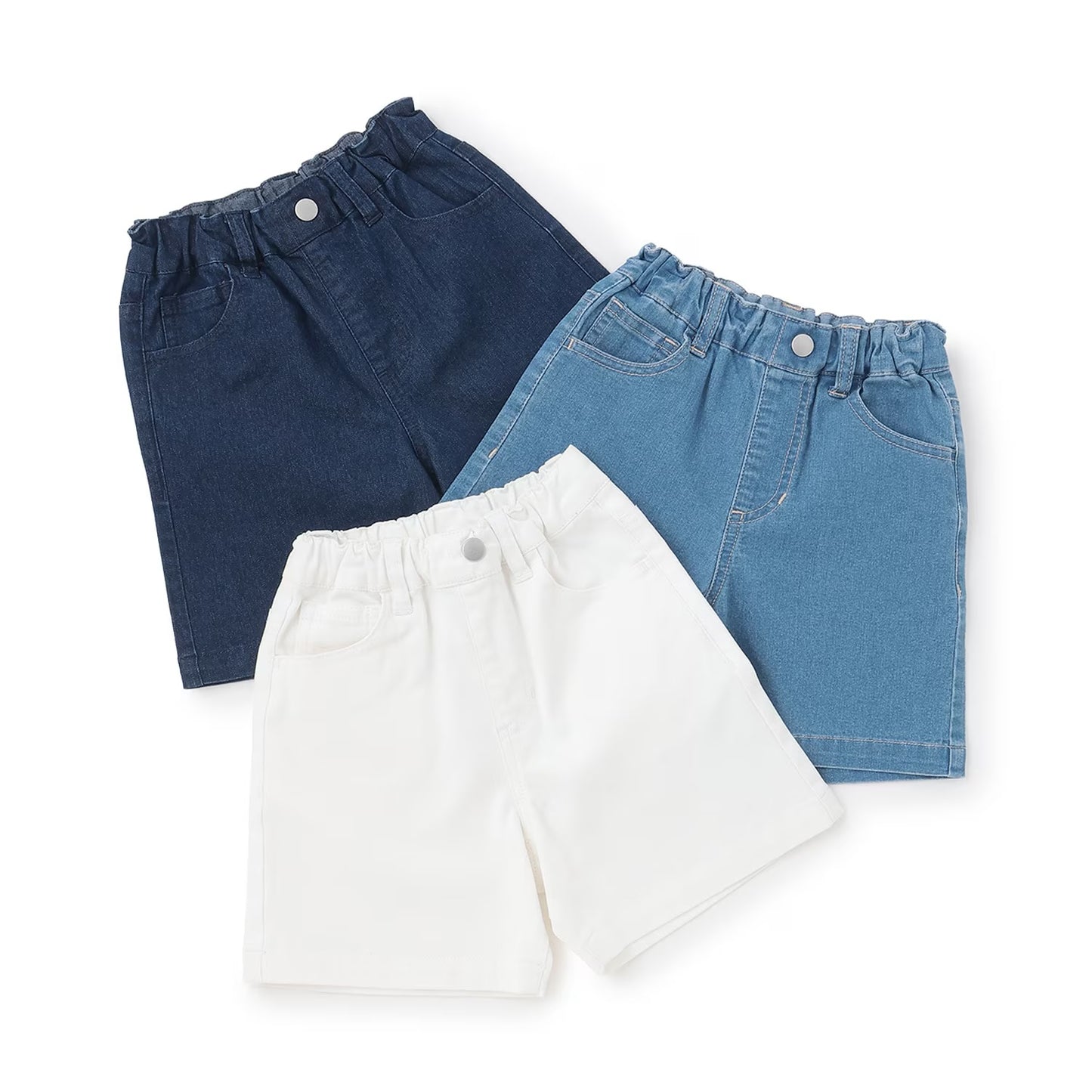 日本童裝 pe#main 寬鬆牛仔短褲 90-130cm 女童款 夏季 PANTS