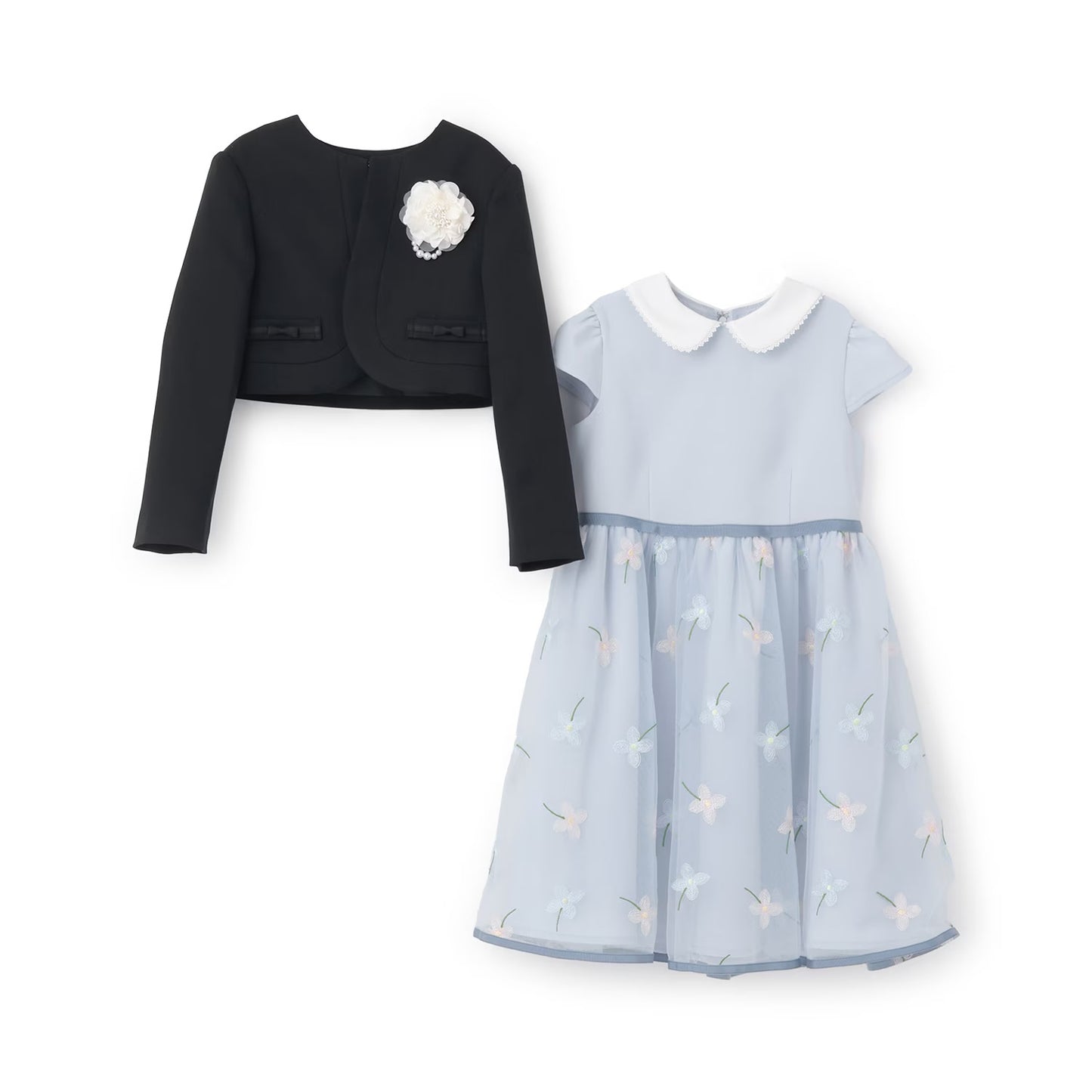 日本童裝 pe#main 禮服兩件套裝 110-130cm 女童款 冬季 OUTERWEAR DRESSES 面試/宴會/表演