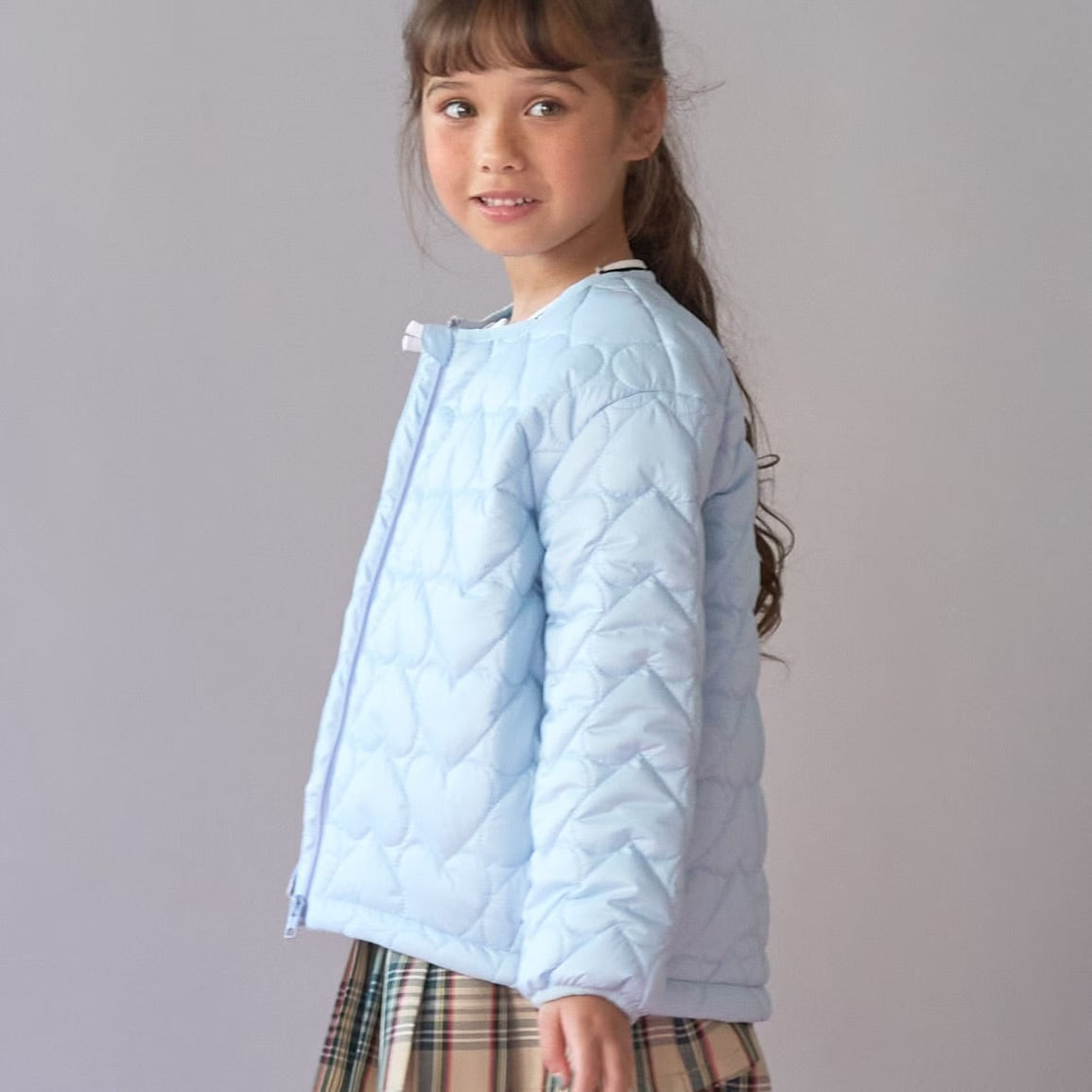 日本童裝 Ly# mine 心型絎縫夾棉外套 90-140cm 女童款 冬季 (適合初秋、香港平均溫度、寒冷天氣）OUTERWEAR 【日本預售：2026年9月中旬】