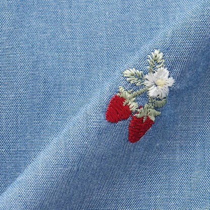 日本童裝 pe#main 士多啤梨刺繡泡芙袖上衣 80-130cm 女童款 夏季 TOPS