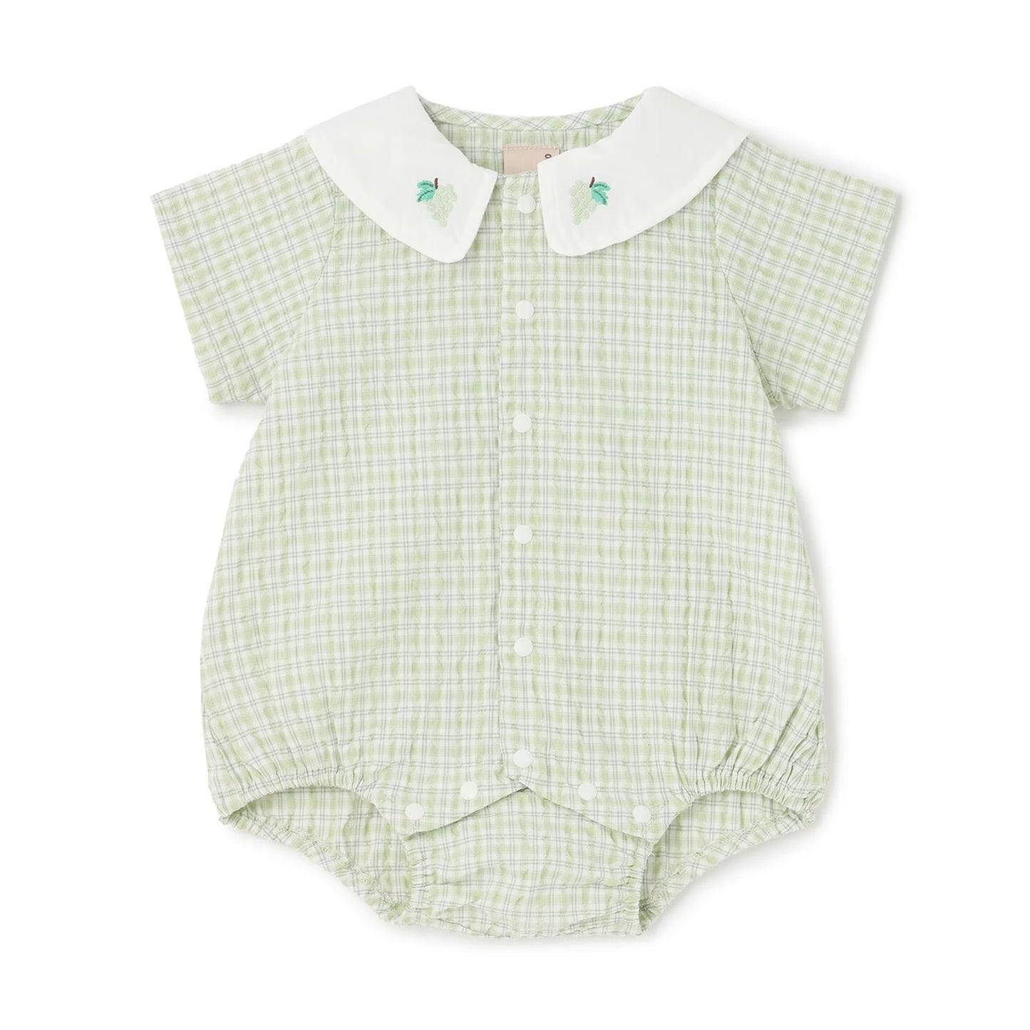 日本童裝 pe#main 水果領皺皺棉連衣 70-80cm 男童款/女童款 初生嬰兒 夏季 Jumpsuit