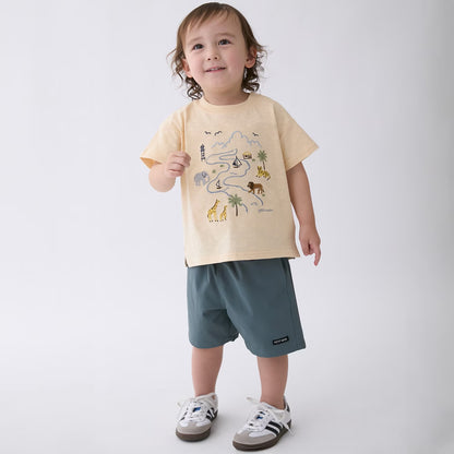 日本童裝 pe#main 野生動物園刺繡短袖上衣 80-130cm 男童款 初生嬰兒 夏季 TOPS