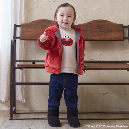 日本童裝 pe#main x SESAME STREET 芝麻街毛毛外套 80-130cm 男童款/女童款 冬季 OUTERWEAR 聖誕紅/新年紅