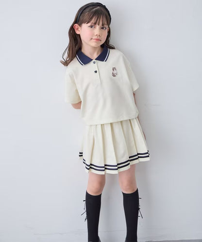 日本童裝 aF#a325 吸水速乾 百褶短裙 110-160cm 女童款 夏季 SKIRTS