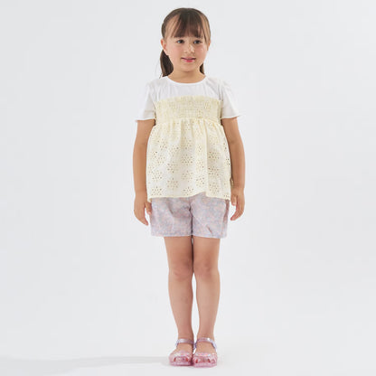 Japanese children's clothing Ly# mine tank top and shorts set 100-150cm girls summer TOPS PANTS 