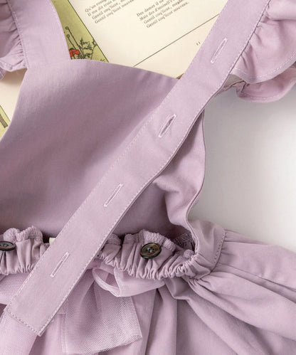 日本童裝 panpantutu 緞帶荷葉邊圍裙連身裙 90-140cm 女童款 夏季 DRESSES