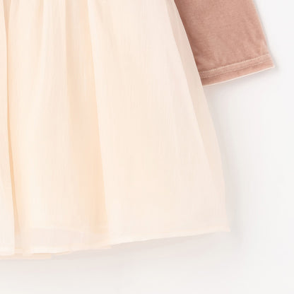 日本童裝 pe#main 泡泡袖雪紡連身裙 80-130cm 女童款 冬季 DRESSES 面試/宴會/表演