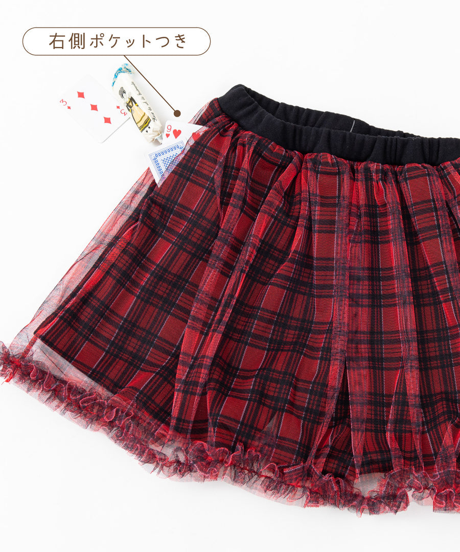 日本童裝 panpantutu 格子紅色薄紗裙褲 95-140cm 女童款 夏季 PANTS
