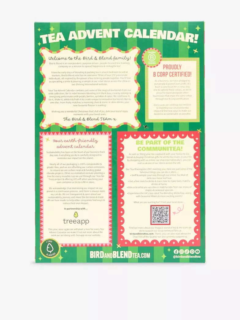 日英美直送 BIRD & BLEND TEA CO. Tea Advent Calendar 500g 聖誕倒數日曆 大人款 聖誕快樂特輯 不參與$900免運 滿$900可加$25免運到順豐站/智能櫃 Christmas Advent Calendars 2026