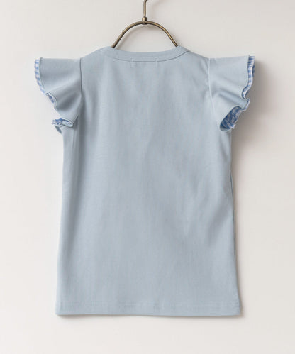 日本童裝 panpantutu 格仔小飛袖上衣 80-140cm 女童款 夏季 TOPS