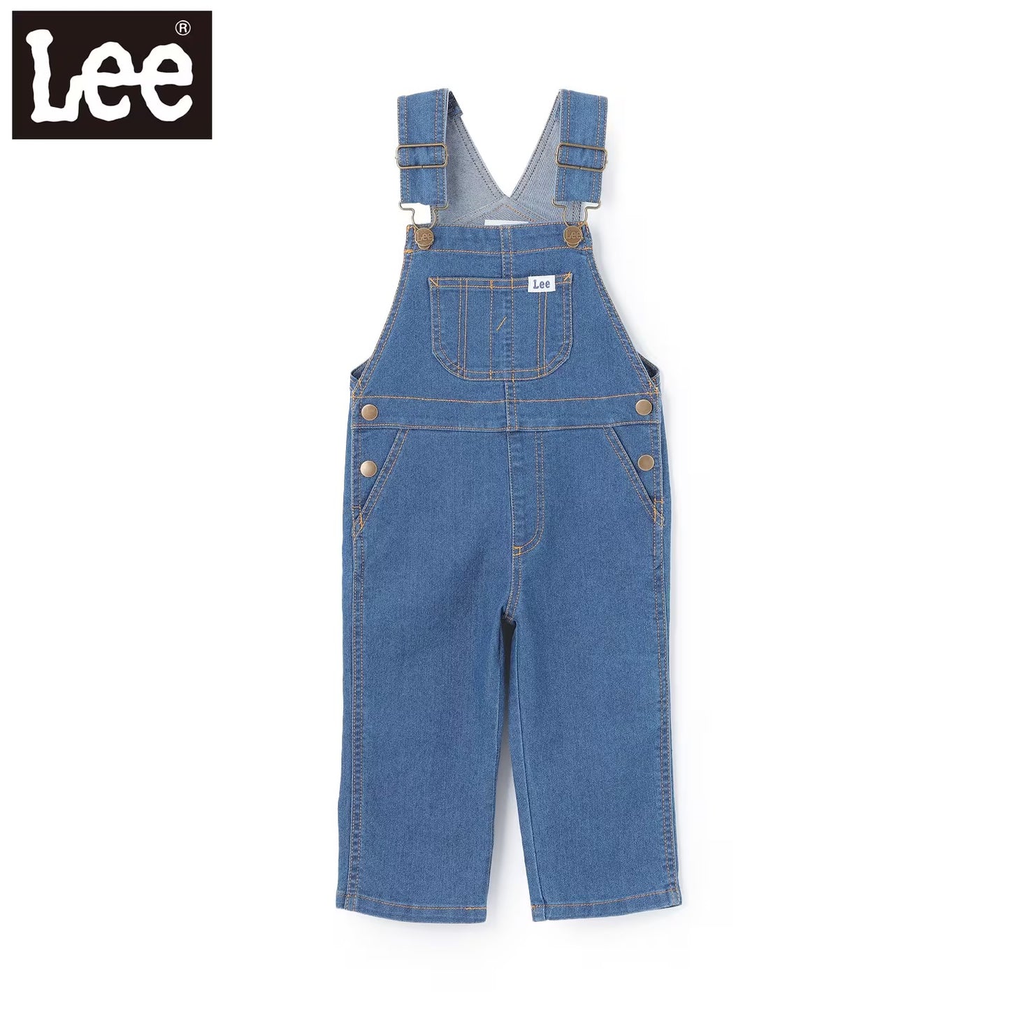 日本童裝 pe#main x【Lee】吊帶連身工人牛仔褲 80-130cm 男童款/女童款 夏季 Jumpsuit