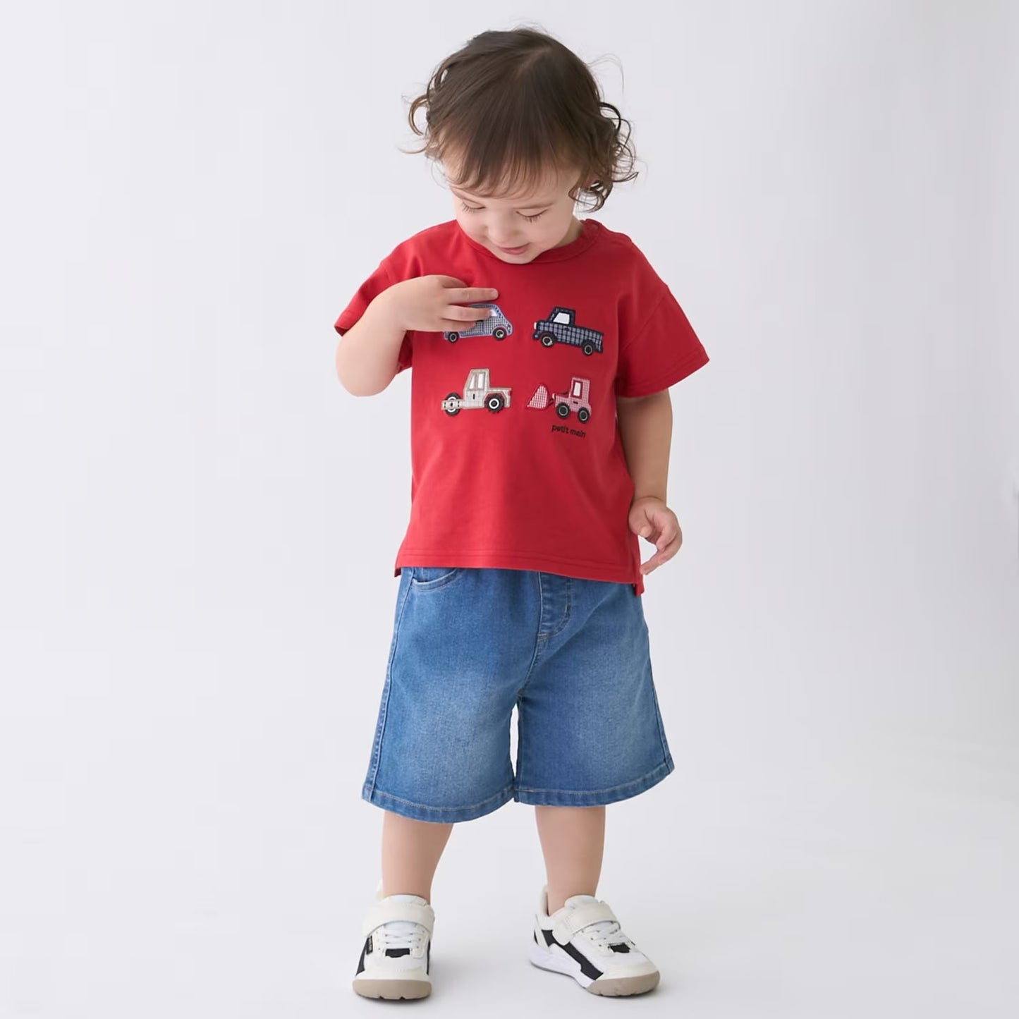 日本童裝 pe#main 遊艇/汽車貼花短袖上衣 80-130cm 男童款 夏季 TOPS
