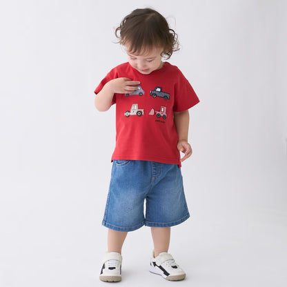 日本童裝 pe#main 遊艇/汽車貼花短袖上衣 80-130cm 男童款 夏季 TOPS