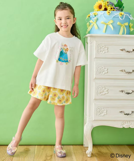 日本童裝 aF#a325 x Disney FROZEN 接觸冷感 印花上衣 90-140cm 女童款 夏季 TOPS