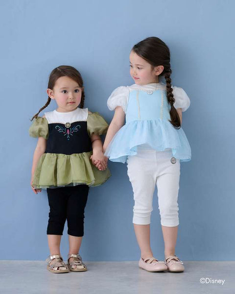 日本童裝 pe#main x Disney 公主露肩上衣 80-130cm 女童款 夏季 TOPS