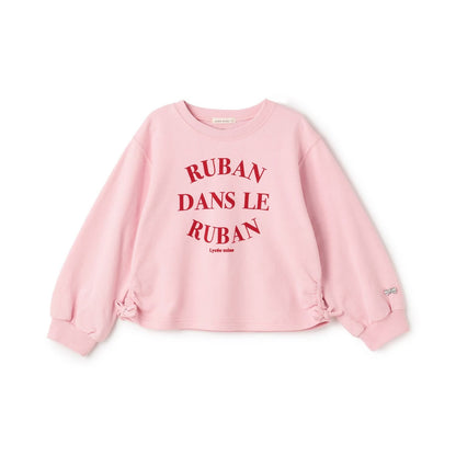 日本童裝 Ly# mine 側邊褶皺印花衛衣 100-150cm 女童款 冬季 TOPS