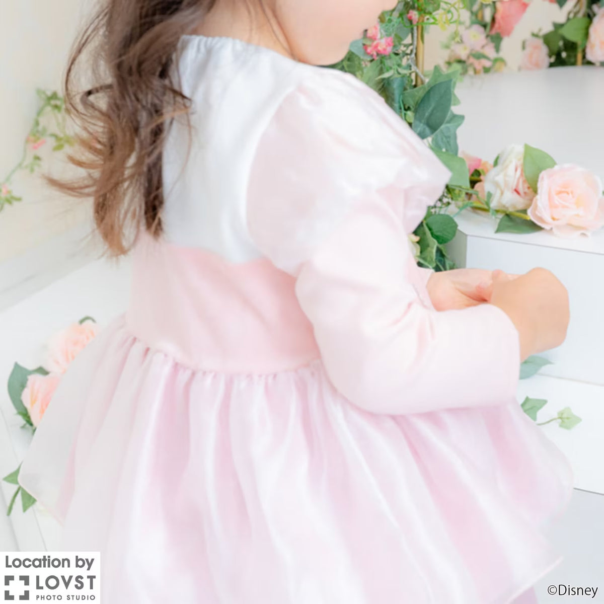 日本童裝 pe#main x Disney Princess 公主印花束腰上衣 90-130cm 女童款 秋季 TOPS